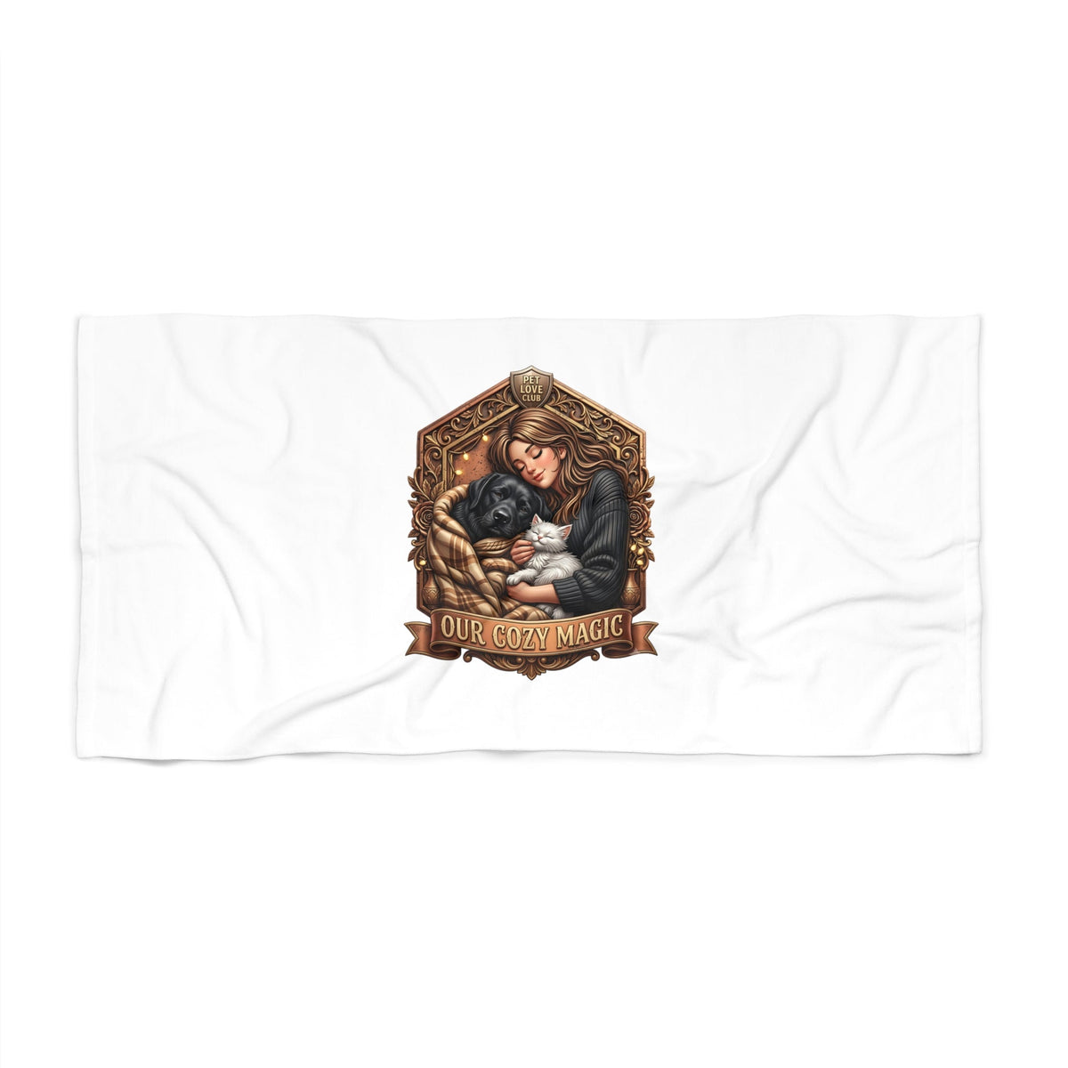 Our Cozy Magic beach towel laid flat