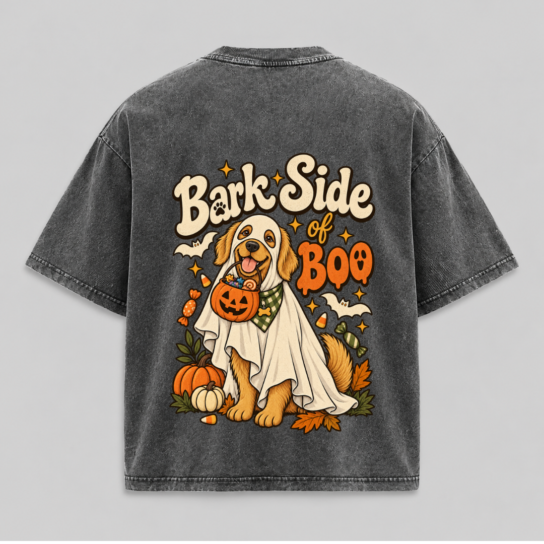 Bark Side of Boo – Halloween Dog Washed T-Shirt & Hoodie