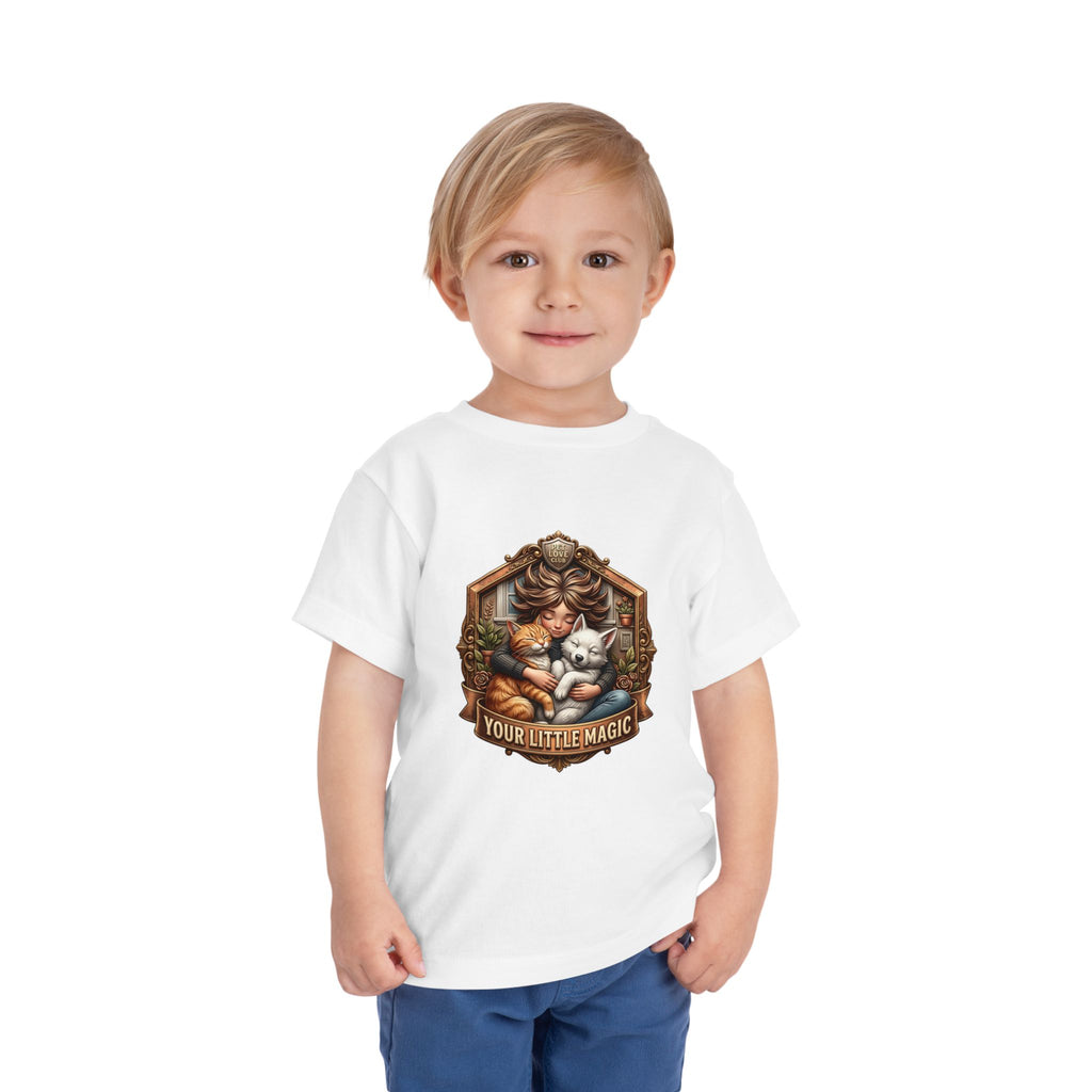 Your Little Magic toddler tee worn by a toddler, front view