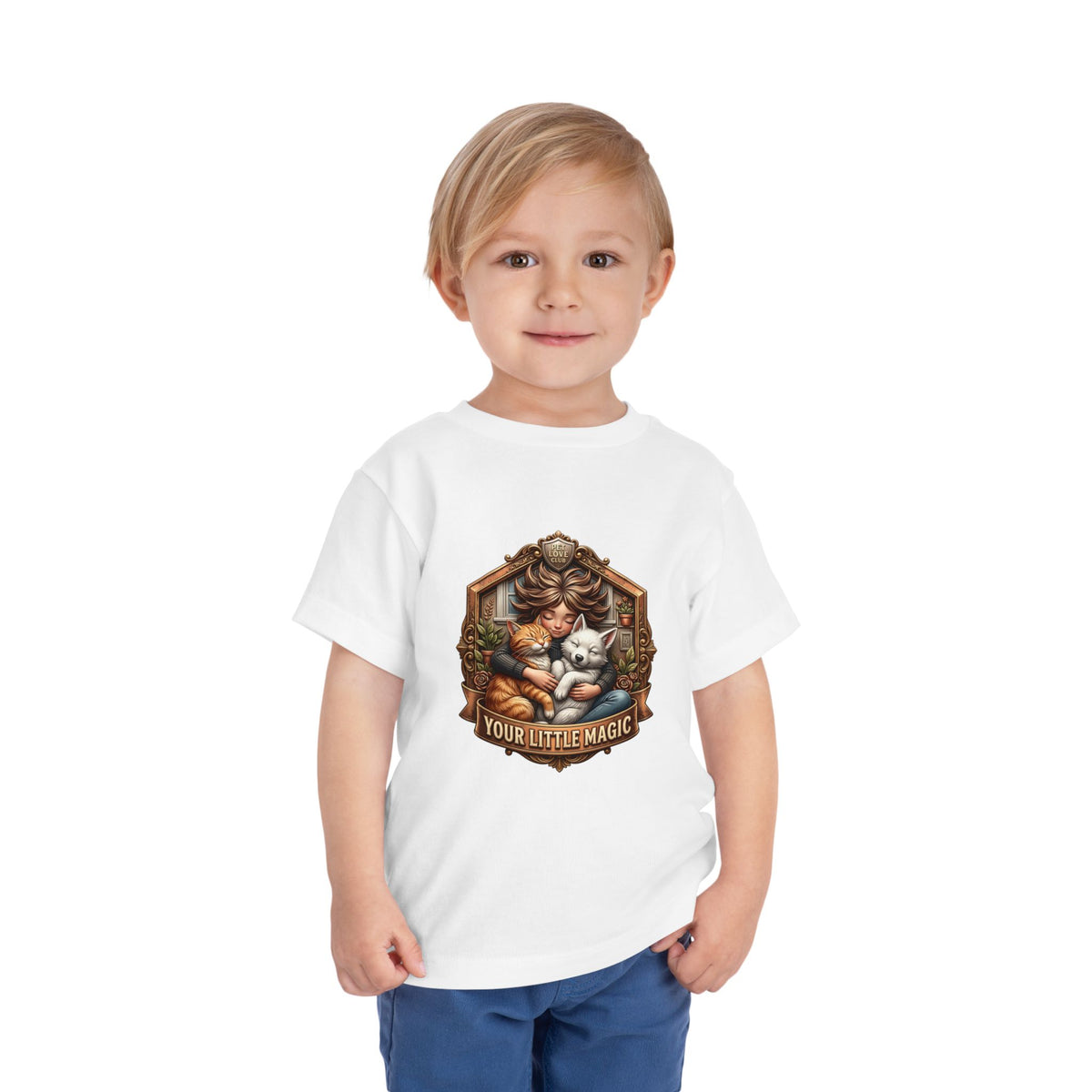 Your Little Magic toddler tee worn by a toddler, front view