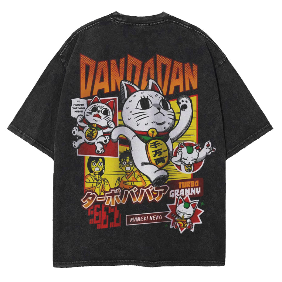 Dandadan lucky cat Vintage Washed Shirt [MMU]