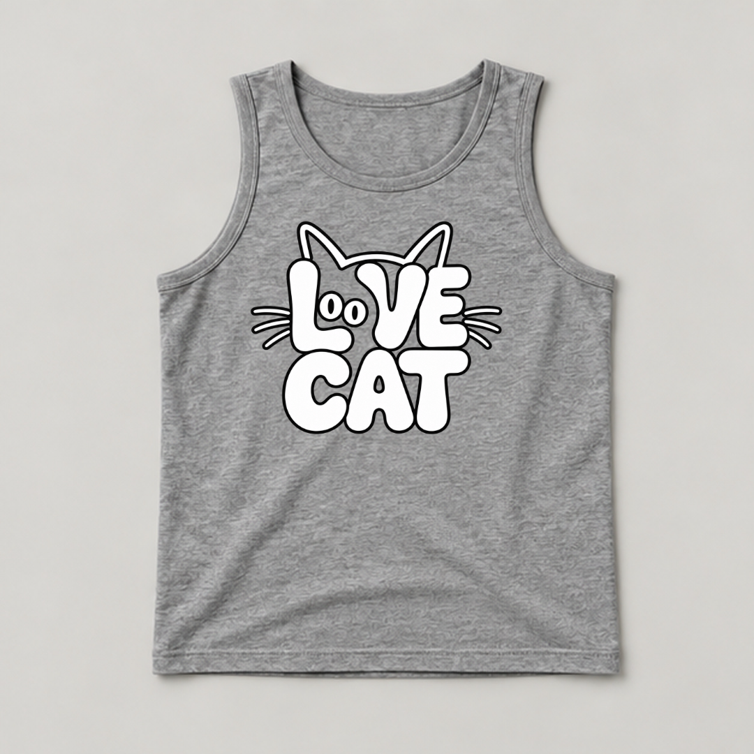 Love Cat Typography Graphic - Washed T-Shirt, Hoodie & Sweatshirt