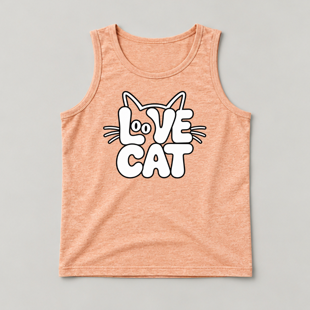 Love Cat Typography Graphic - Washed T-Shirt, Hoodie & Sweatshirt