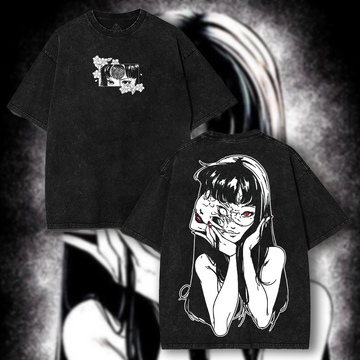 Junji Ito Tomie Horror Washed T-shirt