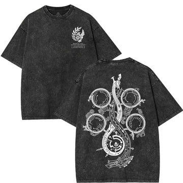 Monster Hunter Wilds 2 Sides Unisex Acid Washed Lightweight