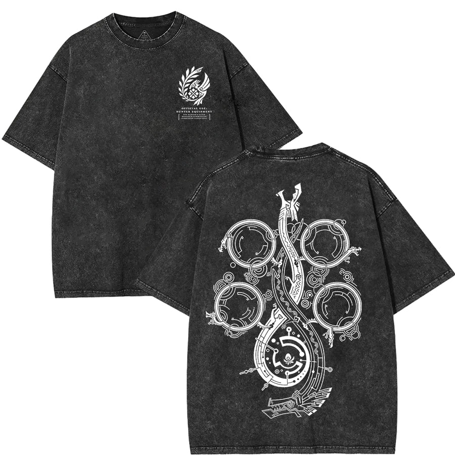 Monster Hunter Wilds 2 Sides Unisex Acid Washed Lightweight
