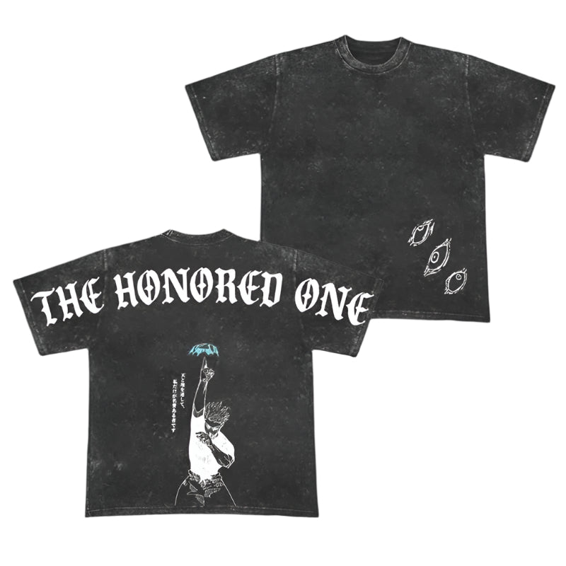 The Honored One Gojo JJK Acid Wash Black Vintage JJK1 TTT