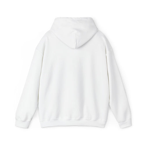 Our Sunshine Pets hoodie, White: back view, blank