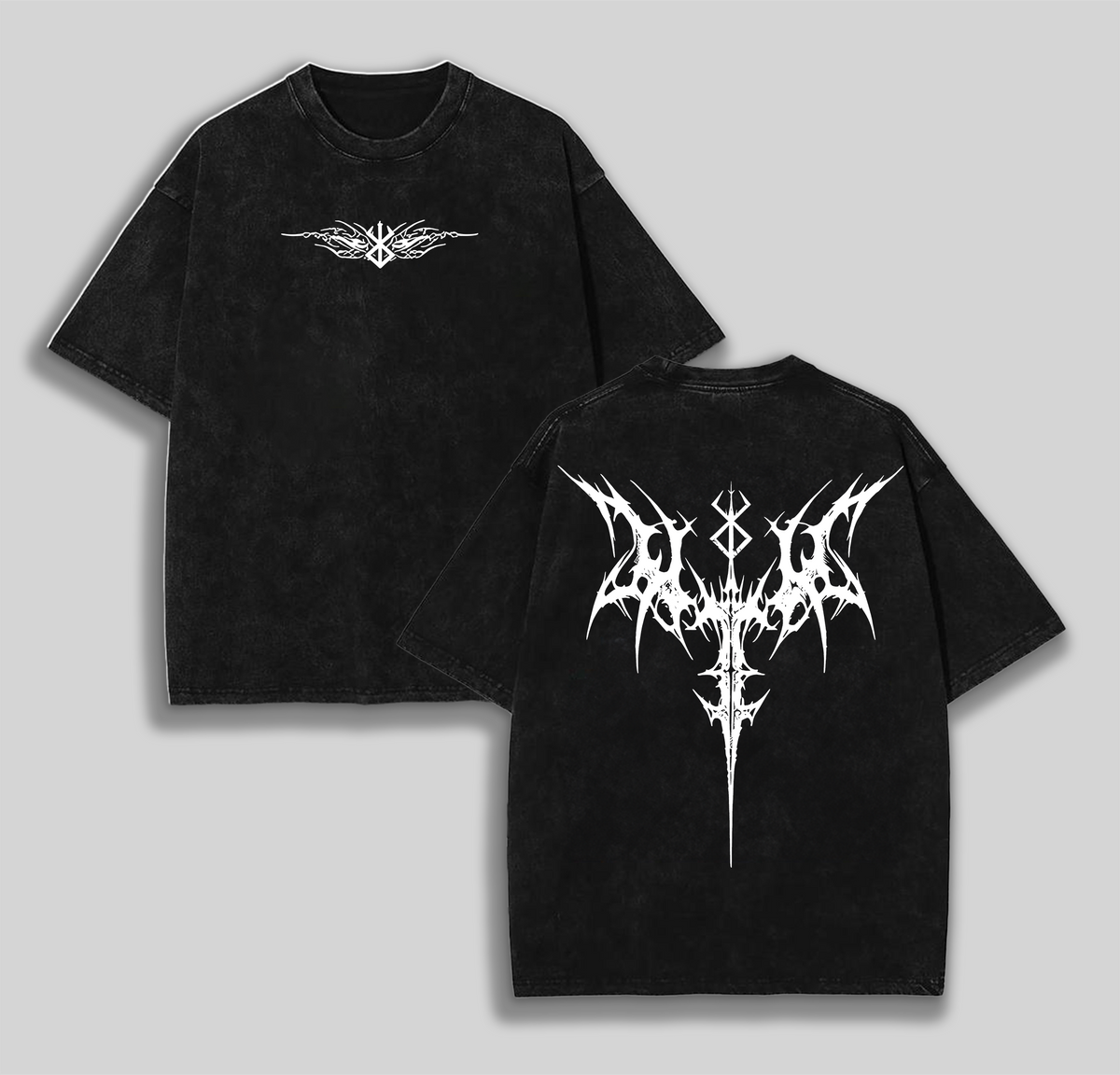 Metal Wings Guts x Berserk Unisex Oversize Anime Manga Washed