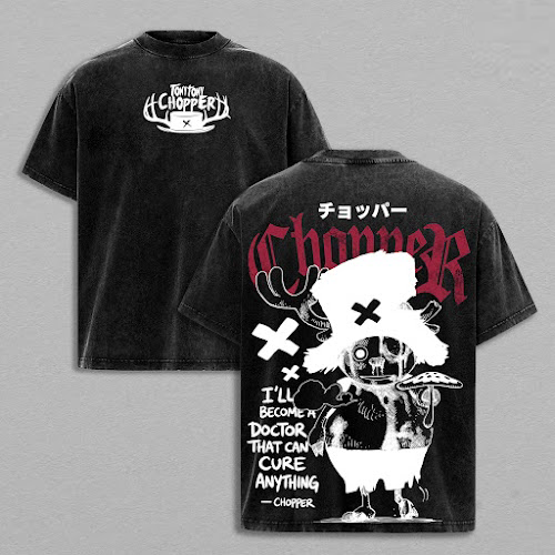 OnePiece - Tony Tony Chopper Washed Tee – OnePiece's Anime Manga Graphic Double Printed T-Shirt
