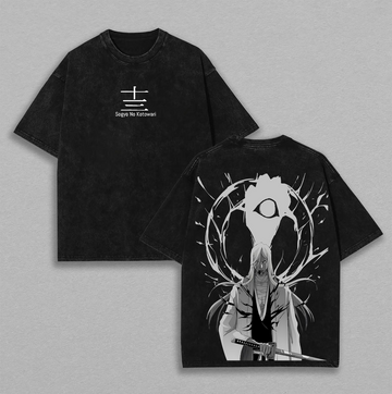 Retro Heavy Limited "BLEACH" Anime Double Printed Vintage Oversized Washed Tee Unisex Anime Manga Washed Heavy Cotton T-shirt