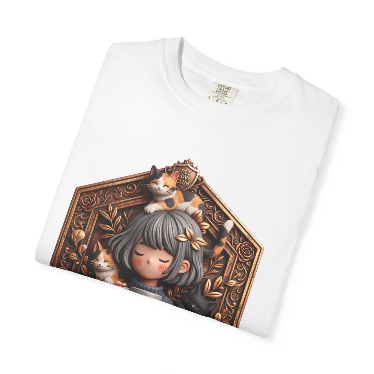 Your Little Magic Comfort Colors 1717 tee: folded detail of the badge print