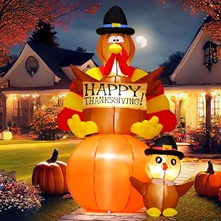 6 FT Fall Pumpkin Inflatable Yard Decoration