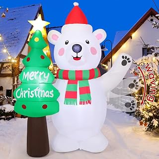 7 FT Christmas Polar Bear Inflatable Yard Decoration