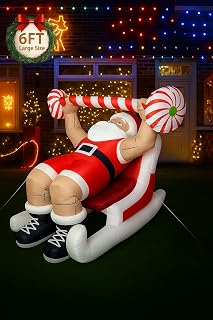 6FT Christmas Santa Claus Inflatable Yard Decoration