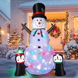 8FT Christmas Snowman Inflatable Yard Decoration