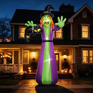 12 FT Halloween Witch Inflatable Yard Decoration