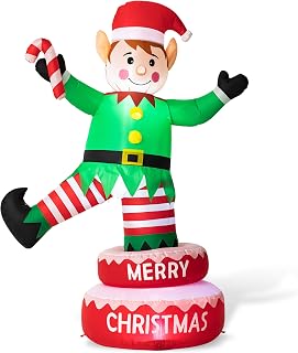 6FT Christmas Elf Inflatable Yard Decoration