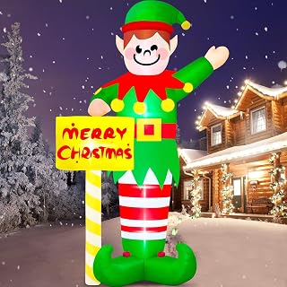 14 FT Christmas Elf Inflatable Yard Decoration