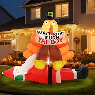 5FT Fall Santa Claus Inflatable Yard Decoration