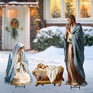 Christmas Nativity Scene Yard Decoration 3pcs