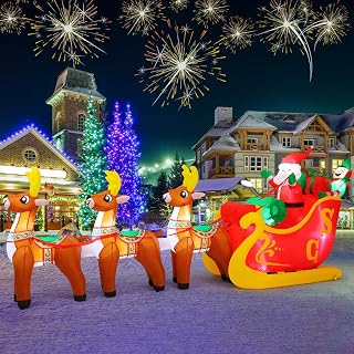 12 Ft Christmas Reindeer Inflatable Yard Decoration