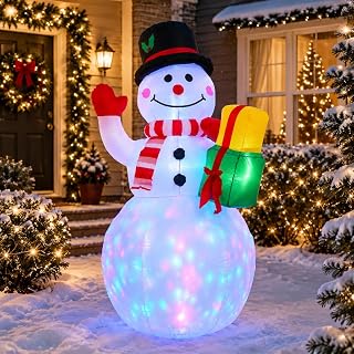 6FT Christmas Snowman Inflatable Yard Decoration