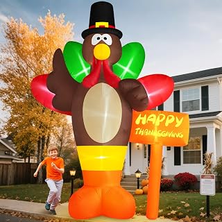 10 FT Fall Turkey Inflatable Yard Decoration