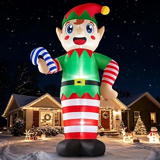 12FT Christmas Elf Inflatable Yard Decoration