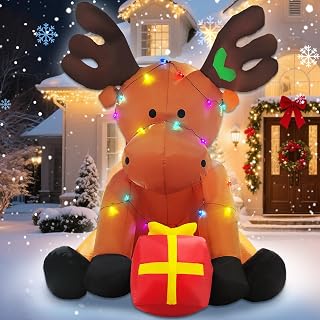 8 FT Christmas Reindeer Inflatable Yard Decoration