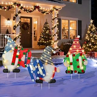 Christmas Gnome Yard Decoration