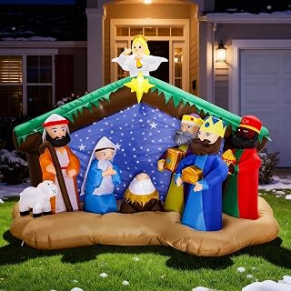 8 FT Christmas Nativity Scene Inflatable Yard Decoration