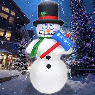 6FT Christmas Snowman Inflatable Yard Decoration