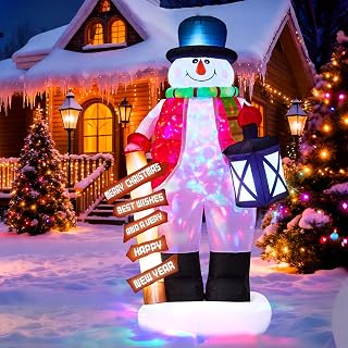 8FT Christmas Snowman Inflatable Yard Decoration