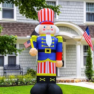 8Ft Patriotic Nutcracker Inflatable Yard Decoration