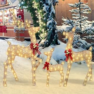 62 Inch Christmas Reindeer Family Yard Decoration