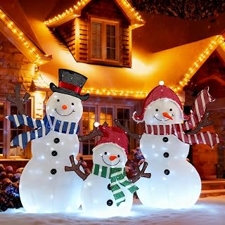 Christmas Snowman Family Yard Decoration