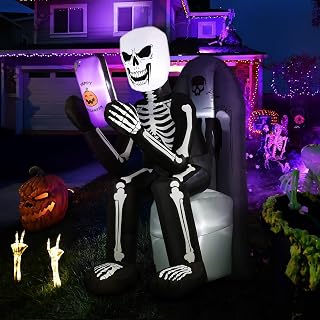 6 FT Halloween Skeleton Inflatable Yard Decoration