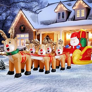 12 FT Christmas Reindeer Inflatable Yard Decoration