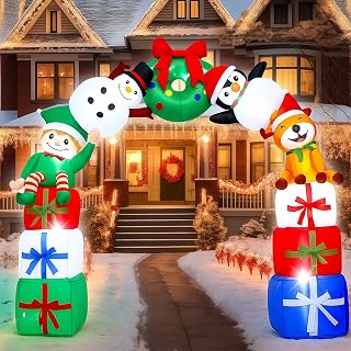 8FT Christmas Snowman Inflatable Yard Decoration