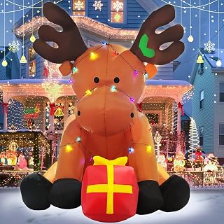 8 FT Christmas Reindeer Inflatable Yard Decoration