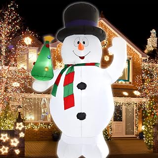 8FT Christmas Snowman Inflatable Yard Decoration