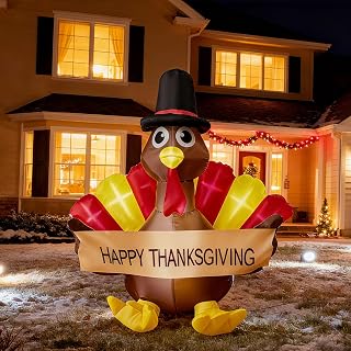 4 FT Fall Turkey Inflatable Yard Decoration