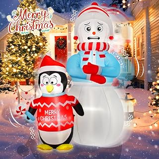 6FT Christmas Snowman Inflatable Yard Decoration