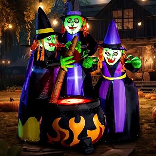 6 FT Halloween Witch Inflatable Yard Decoration
