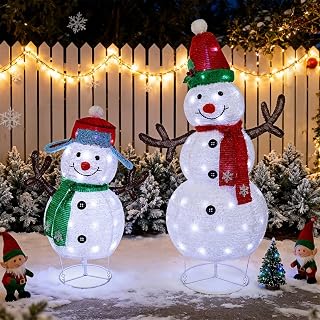 2.6FT Christmas Snowman Family Yard Decoration Set of 2