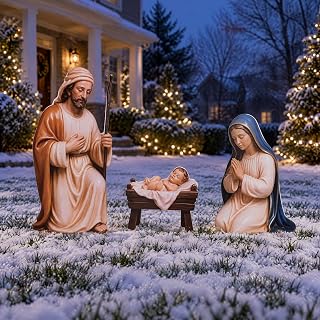 Christmas Nativity Scene Yard Decoration 3 Pcs