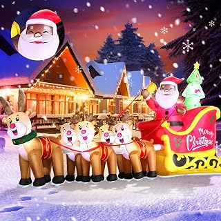 12FT Christmas Reindeer Inflatable Yard Decoration