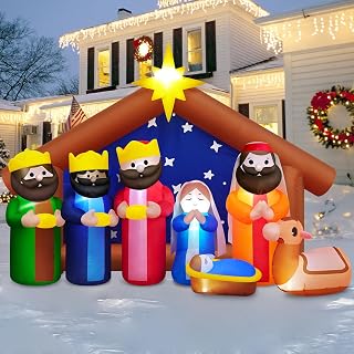 8FT Christmas Nativity Scene Inflatable Yard Decoration