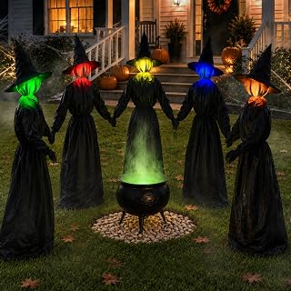 4.3 FT Halloween Witch Yard Decoration 5 Pack
